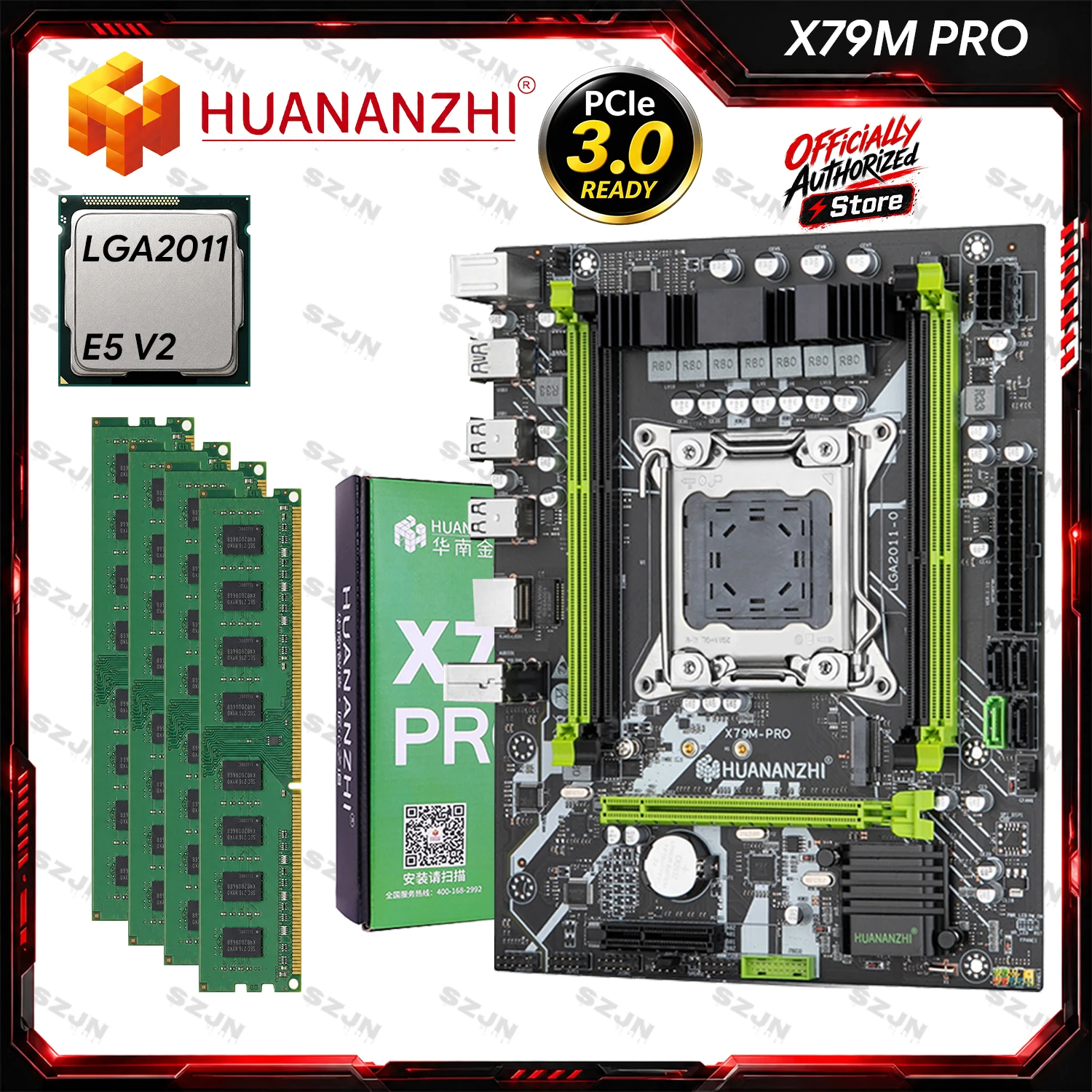 HUANANZHI X79M PRO X79 Motherboard LGA2011 Xeon E5 DDR3 128GB Dual Channel M.2 NVMe PCIe 3.0 x16 Gigabit LAN M-ATX