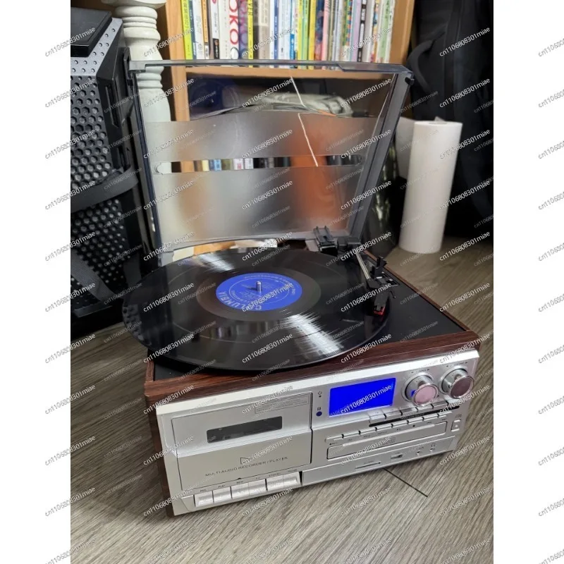 Multifunctional Vinyl Turntable CD Cassette Recorder USB SD FM Radio Record Player