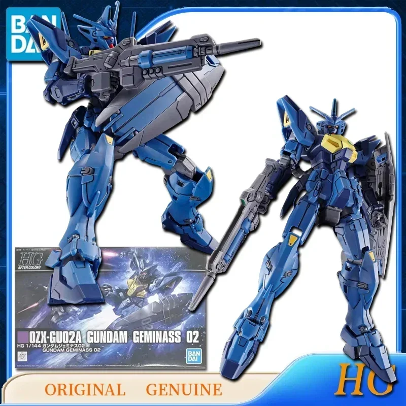 Bandai-HG Gundam Anime Action Figure Jouets pour Enfants, Original, Authentique, 0ZX-GU01A, 0ZX-GU02A, GUNDAM GEMINASS 01/02, Modèle Cadeau, Ornements