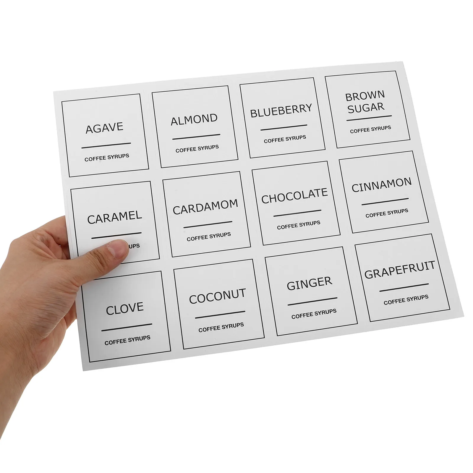 3Sheets Coffee Syrup Labels Waterproof PVC Stickers for Kitchen Organization Coffee Station Essentials Removable Reusable