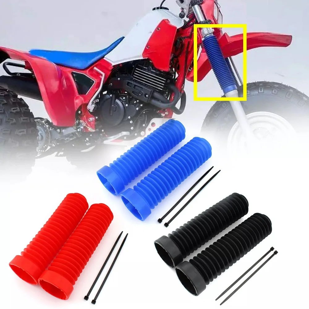 Cubierta de goma para amortiguadores de horquilla inferior delantera de motocicleta, botas de polainas antipolvo de suspensión para Honda ATC 250R 1983-19886, 350X ATC 1985-1987
