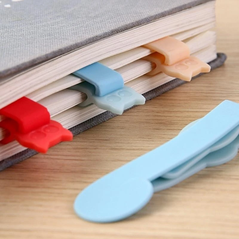 3 PCS自動ブックマーク猫ページマーカーシリコンブックマーククリップシンプルな本マーカークリエイティブブックマーク