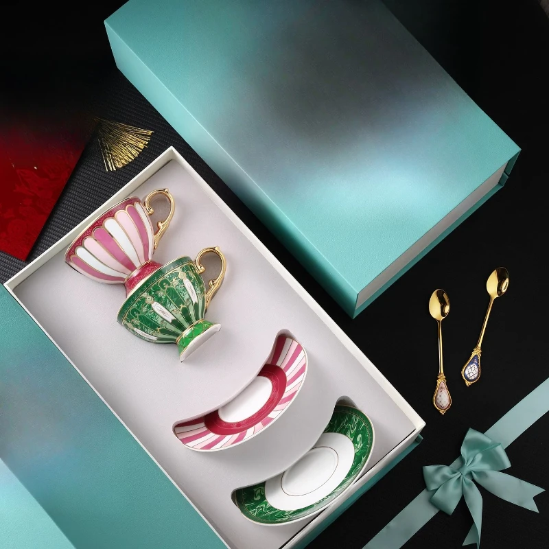 

High-end exquisite ceramic coffee cup gift box, women's good-looking British afternoon tea water cup