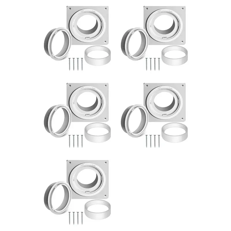 AA77 5X Dryer Vent Wall Plate With Hose(4 Inch 8 Feet),Twist Lock Dryer Vent Connector Kit, A