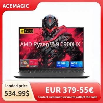 ACEMAGIC 16-inch Gaming Laptop – AMD Ryzen 9 6900HX, 16GB LPDDR5, 512GB NVMe SSD, FHD IPS, Radeon 680M, WiFi 6