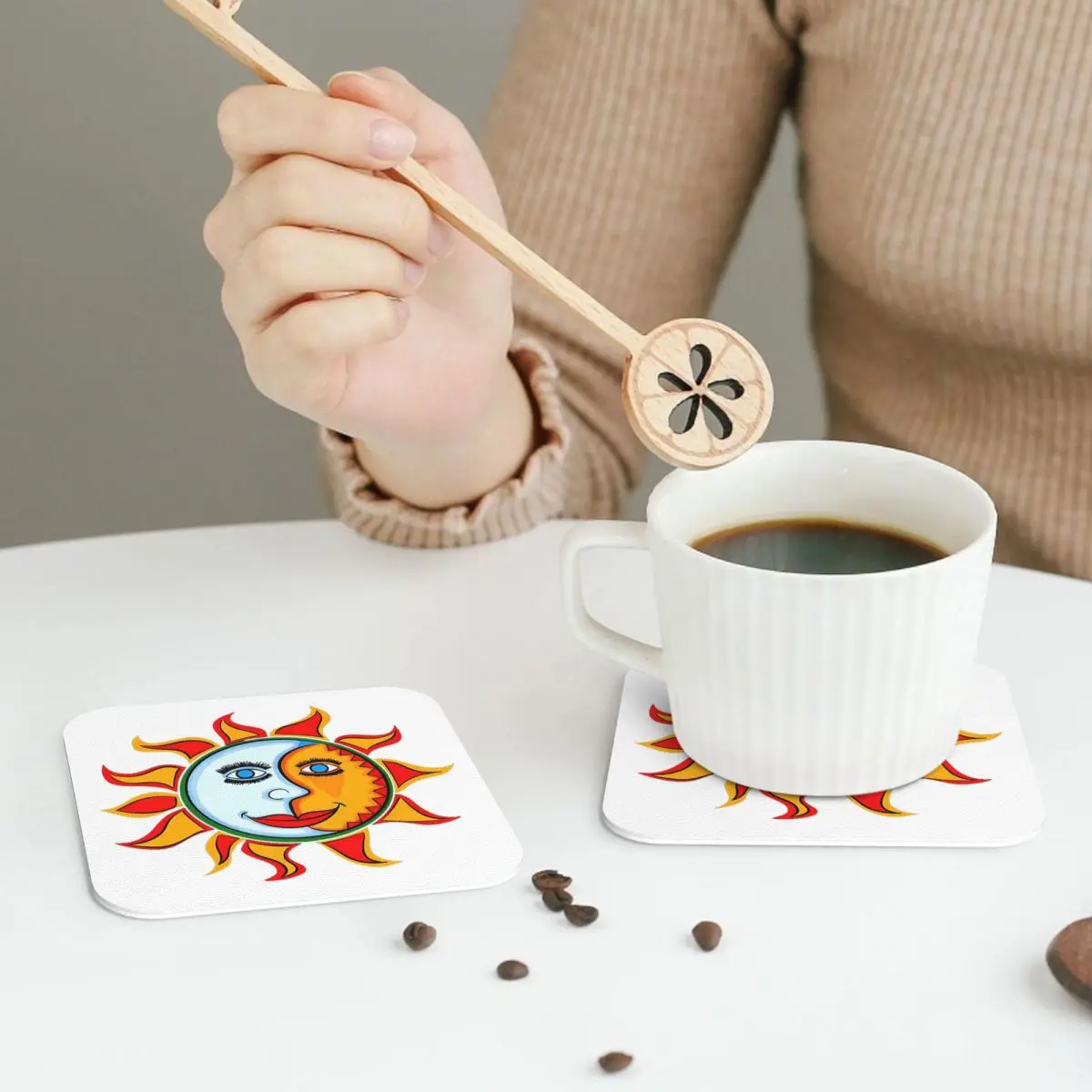 

Jovanotti Coasters Leather Placemats Non-slip Insulation Coffee Mats For Home Kitchen Dining Pads Set of 4