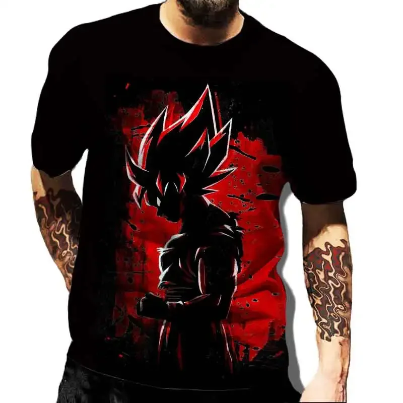 T-shirt à manches courtes Dragon Ball Anime pour hommes et enfants, t-shirt décontracté pour papa et enfant, vêtements d'été pour garçons