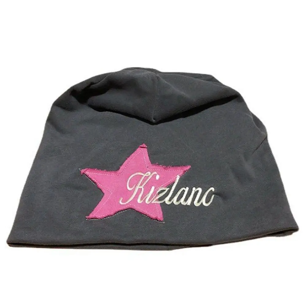 and Winter Ear Protection Pile Hat College Style Embroidery Star Sticker Beanie Hat Letter Hat Korean Style Caps Women Warm Cap