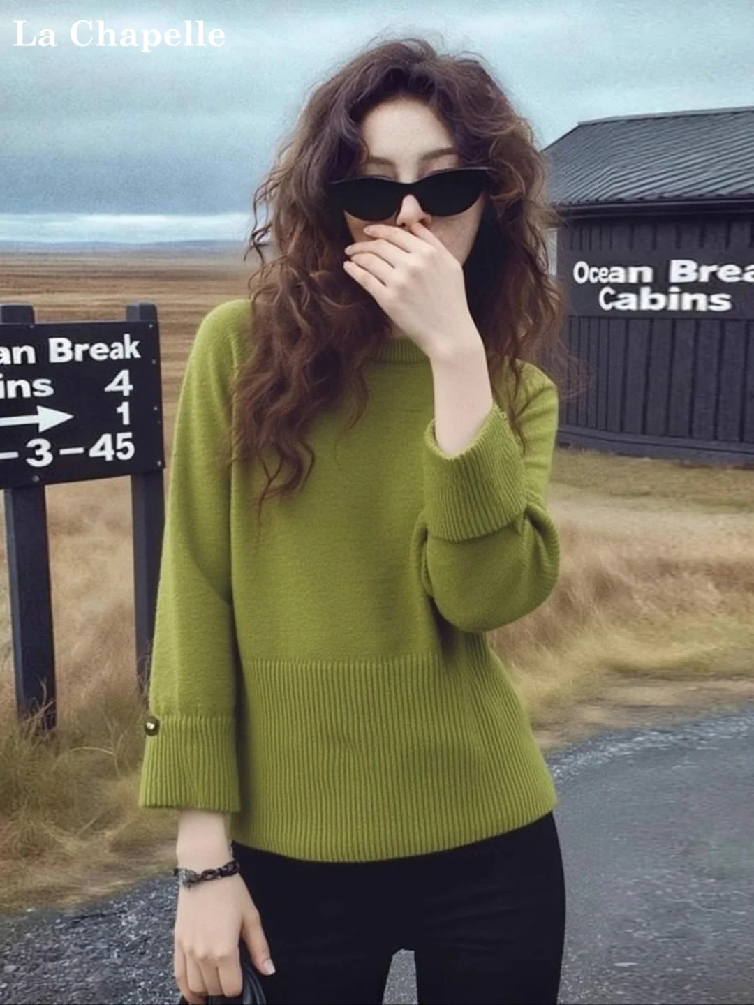 

La Chapelle een Loose round Ne Sweater Women's Spring Autumn Winter Heavy Knitted irt Inner Wear Comfortable Commute