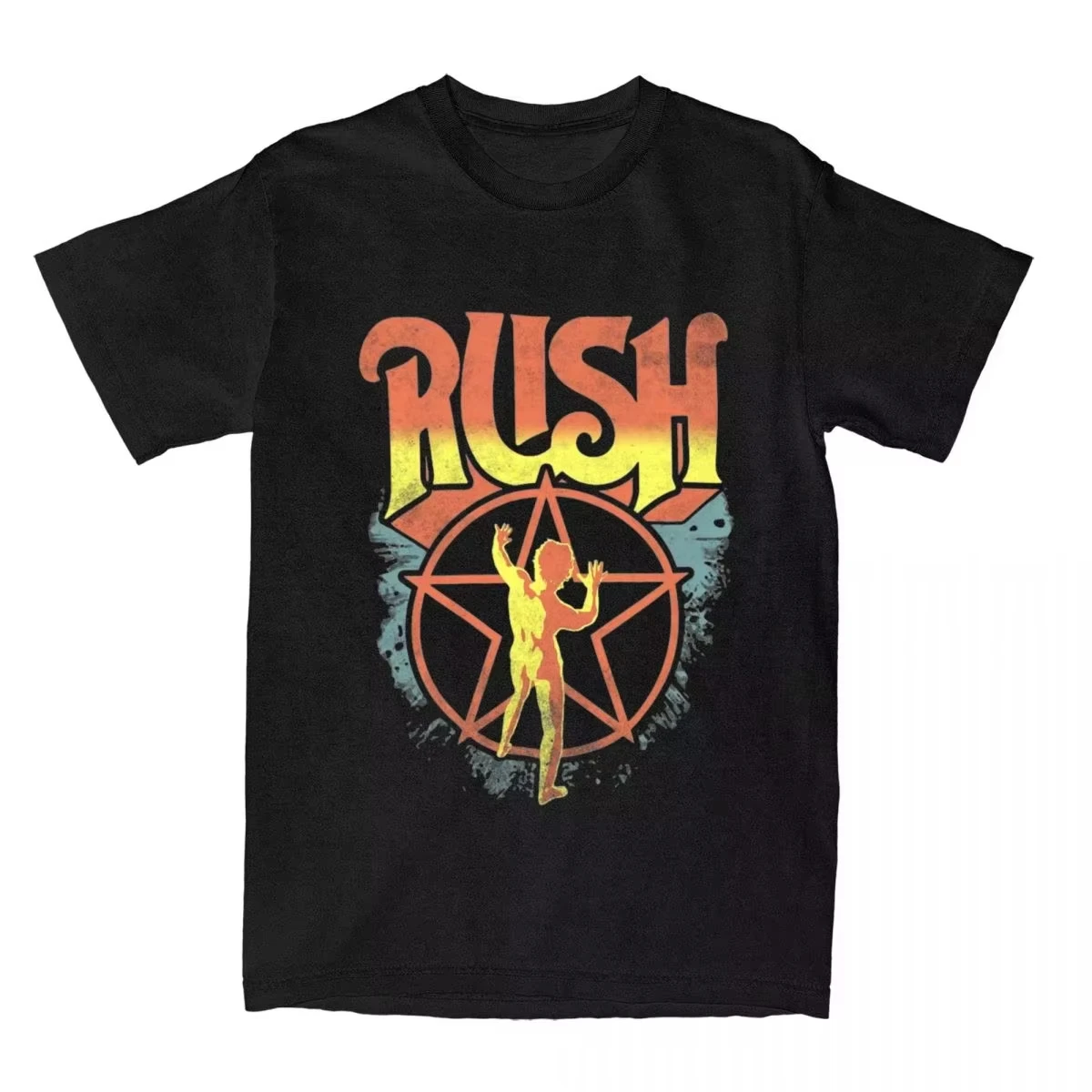 راش روك باند الرجال والنساء أزياء تي شيرت القطن طاقم الرقبة قصيرة الأكمام عارضة طباعة 1981 جولة جودة عالية