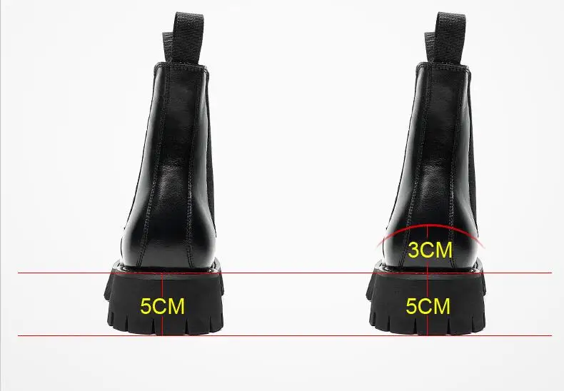 2025 Winter Männer Chelsea Gummi Stiefel Unsichtbare Ferse Männer Angehoben Stiefel Männer Leder Plattform Stiefel Höhe Zunehmende – Detail 3