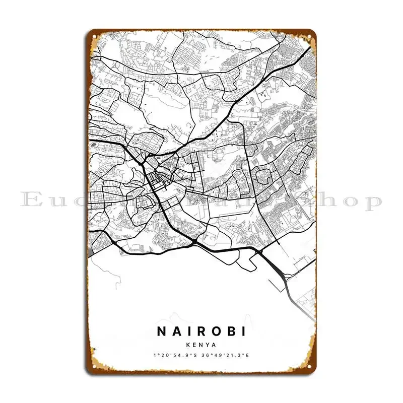 Nairobi Kenya Metal Plaque Poster Print Cinema Wall Decor Cinema Kitchen Tin Sign Poster