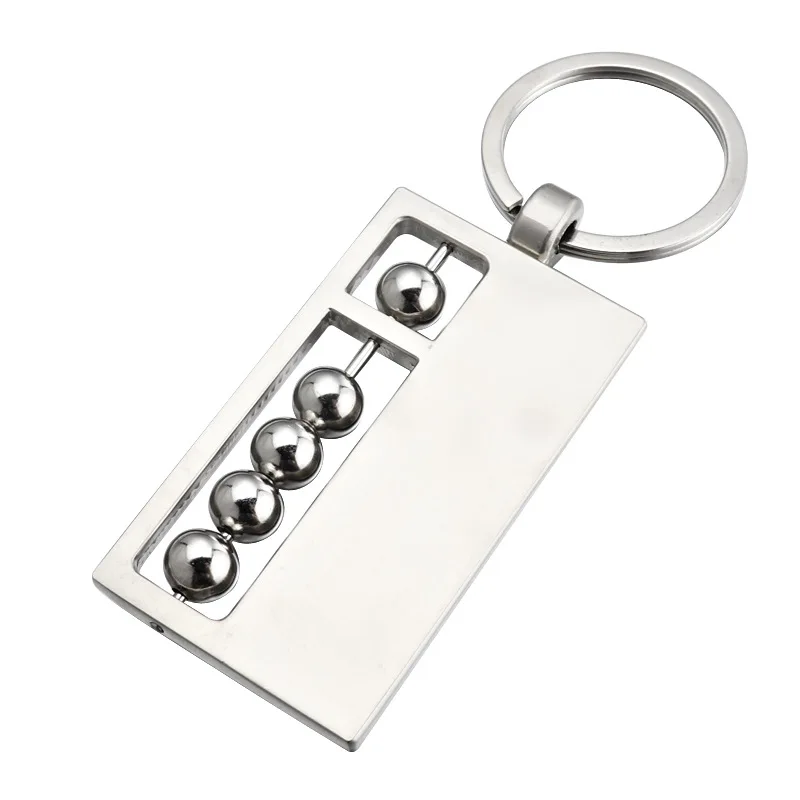 Personalized Creative Abacus Poker Metal Car Keychain Man Bag Pendant Car Key Ring Creative Birthday Gift