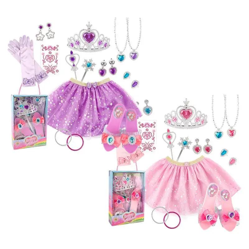 Princess Dress Up Accessories  Princess Toys with Shoes Gloves Crown  Dress Up Set With Shoes Crown Necklace Wand Earrings Gifts