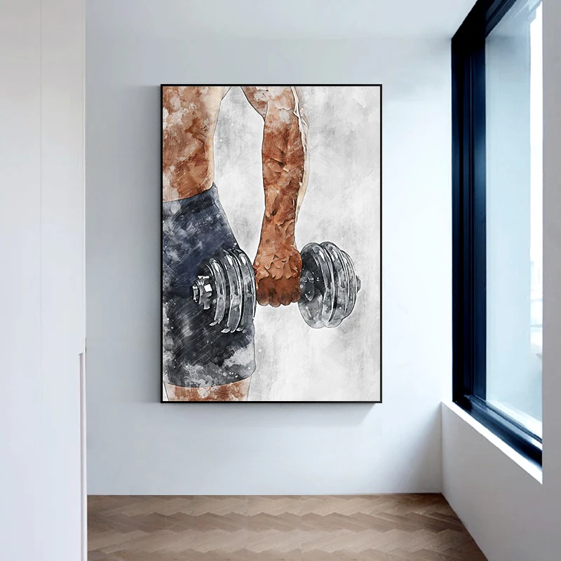 Abstract American Football Poster Canvas Painting Boxing Gloves Weightlifting Sport Wall Picture For Gym Room Home Decoration