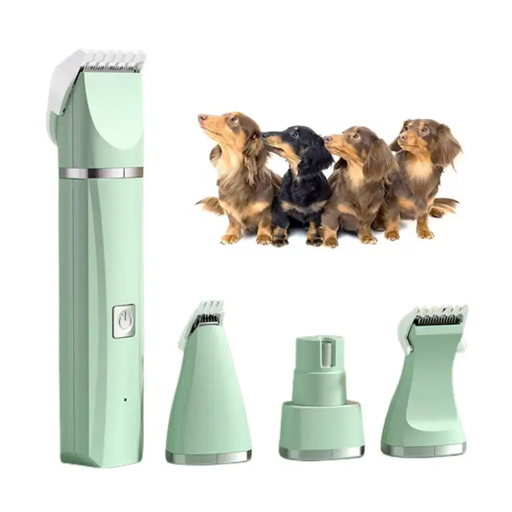 

4 In 1 Pet Hair Dog Paw Fur Grooming Hair Trimmer Pet Safe Gentle Grooming Tools Electric A9m6