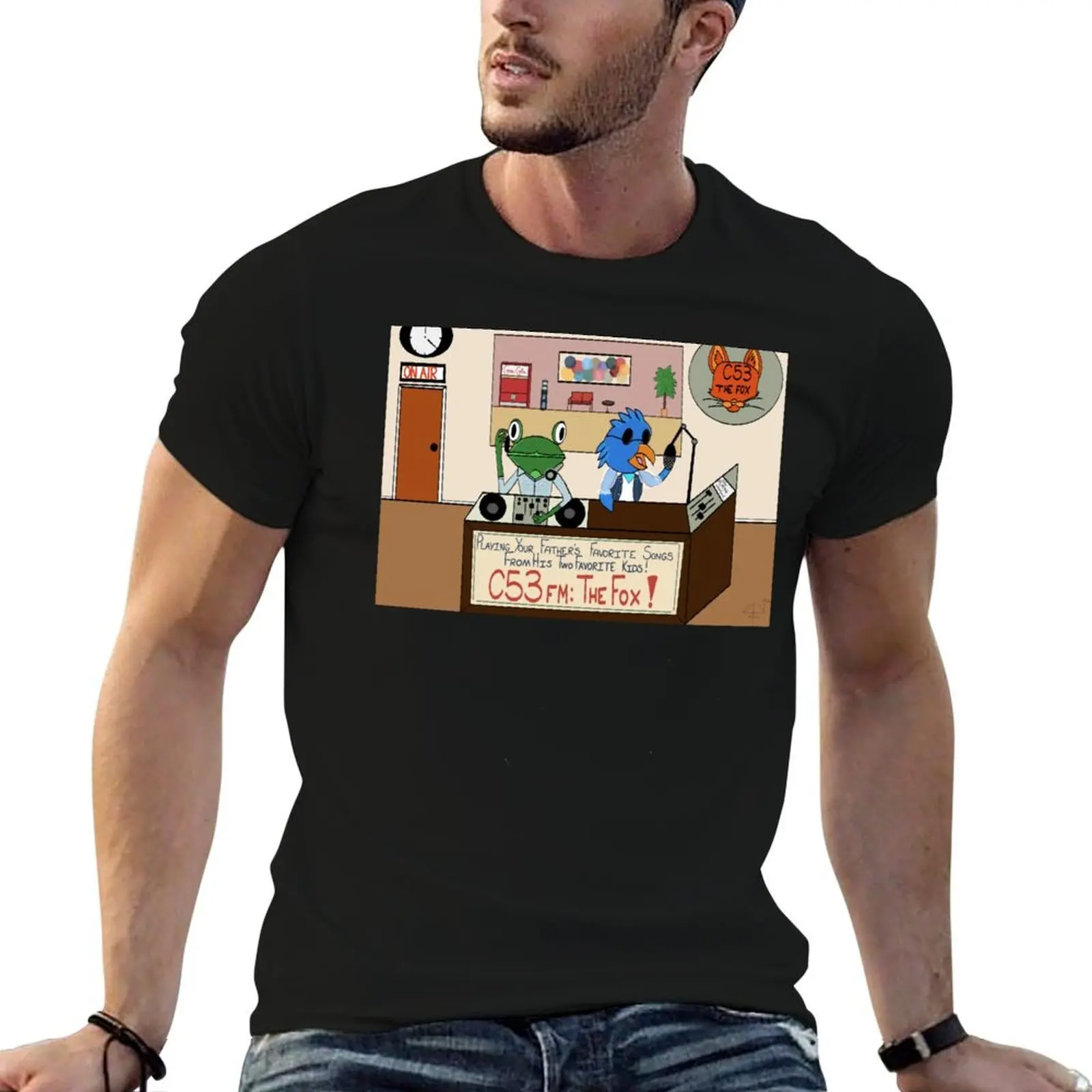

mens T-Shirt Fox! print The shirts graphic t cotton t shirts 100% shirt t C53FM: custom