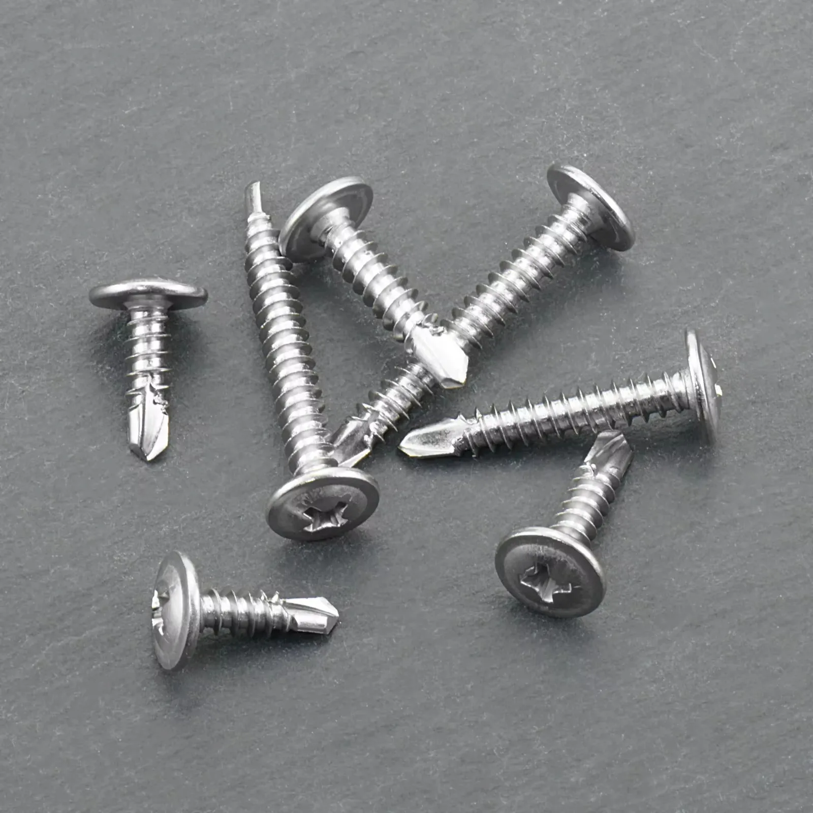 Alta resistencia # 8 tornillos autorroscantes para chapa metálica M4.2 - Cabeza de armadura de acero inoxidable 410, roscado rápido para tornos a metal