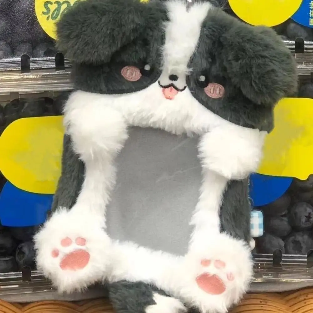 

Cartoon Multifunctional Photocard Case Plush Big Eared Rabbit/Border Collie Card Case Photo Card Holder School Office
