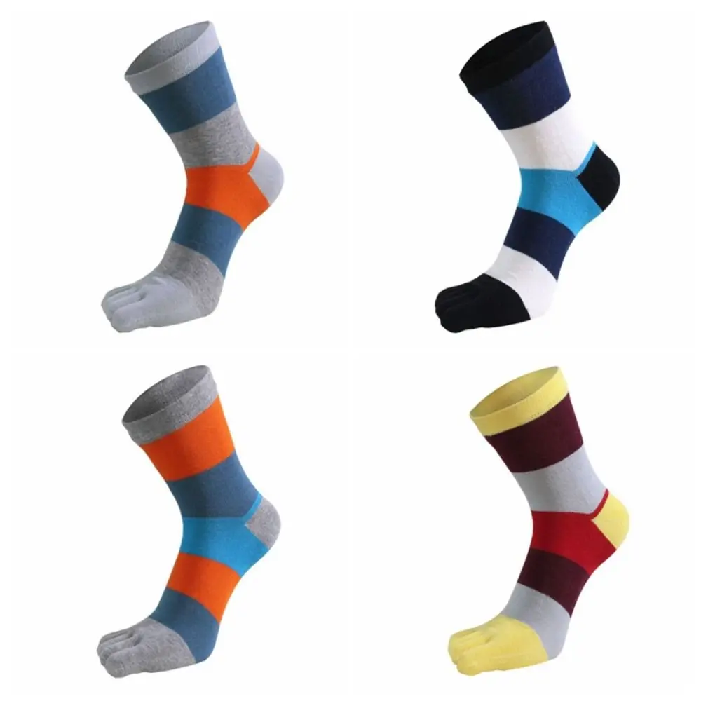 1 Pair Sweat Socks EU 39-44 Five Finger Socks Anti-Bacterial Anti-Sweat Toe Socks Breathable Cotton Men'S Split Toe Sock Running
