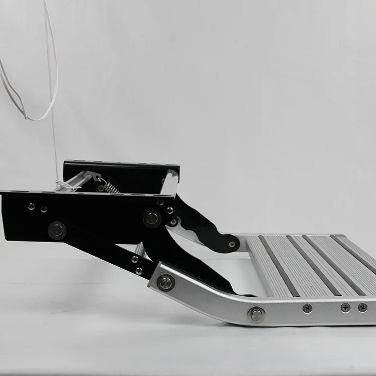 Folding RV Step Manual Single Caravan Step High Tensile Aluminum Alloy Carbon Steel Silver Motorhome Step