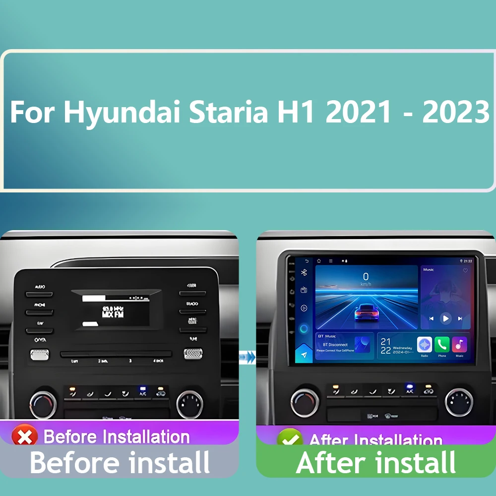 

For Hyundai Staria H1 2021 2022 2023 Carplay Auto Multimedia Video Player Stereo Android 16 4G WIFI GPS Car Radio Navigation DVD