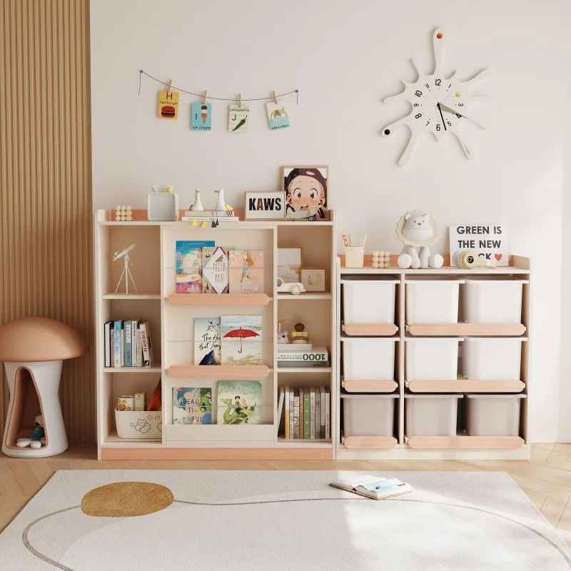 For Solid Wood Bookshelf, Sliding Door Multi-layer Bookcase Integrated Wall Locker, Floor Shelf Picture Book Rack