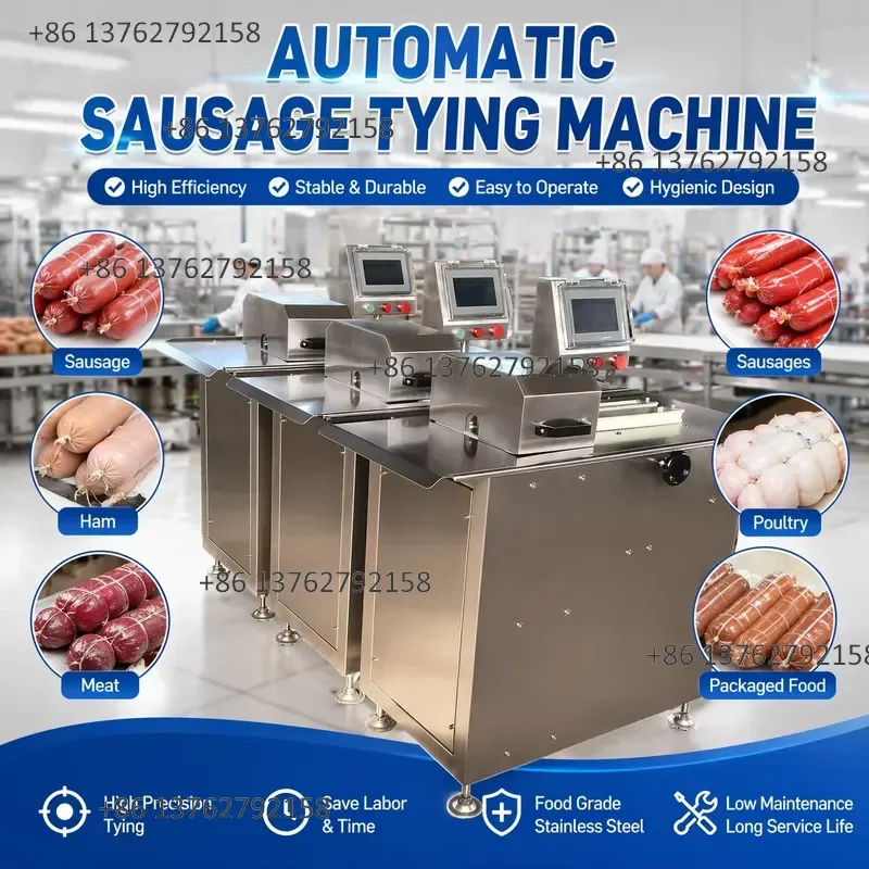 【2026】 Automatic Motor-Driven High Rigidity Sausage String Tying Linker Machine for Fresh & Dry Sausage Production