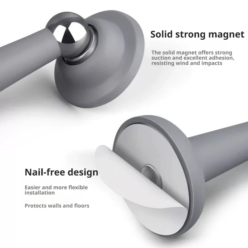 No-Drill Silicone Magnetic Door Stop, New Anti-Collision Mute Door Bumper for Home Bathroom Door Holder