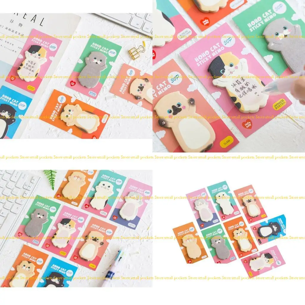 R1WD لطيف لسلسلة القط لزجة ملاحظة رسالة الطالب ملصق N مرات مذكرة الوسادة سكرابوكينغ المدرسة التسمية القرطاسية #1
