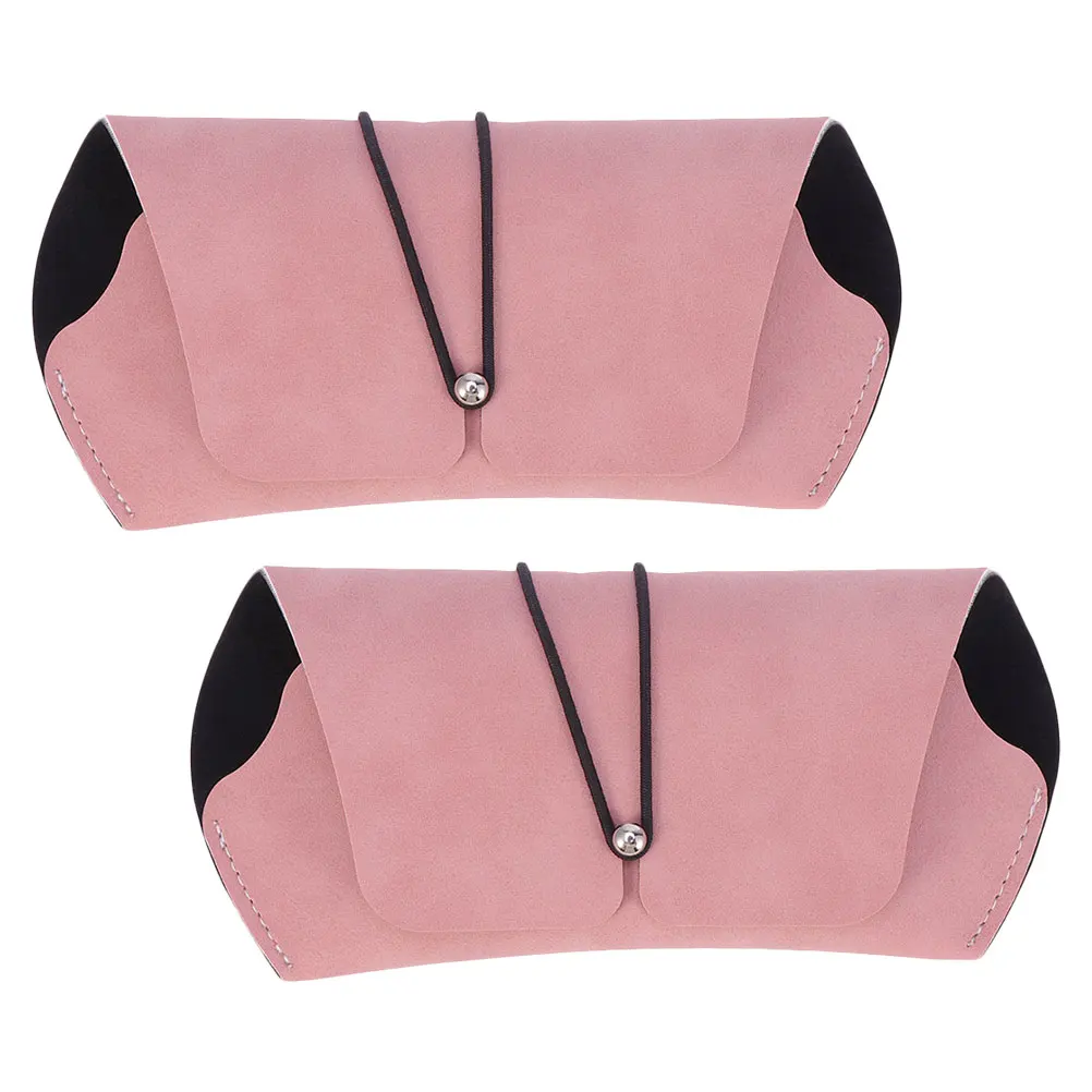 

2 Pcs Sunglasses Storage Box Case Portable Eyeglasses Skin Travel Holder Man Women