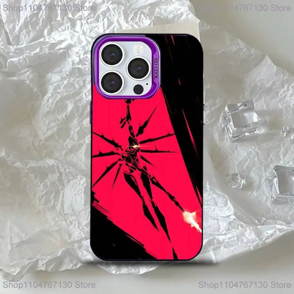 حافظة هاتف U-Ultrakill لهاتف iPhone 16,15,14,13,12,11,Mini,Pro,SE,MAX غطاء سيليكون أرجواني غير لامع