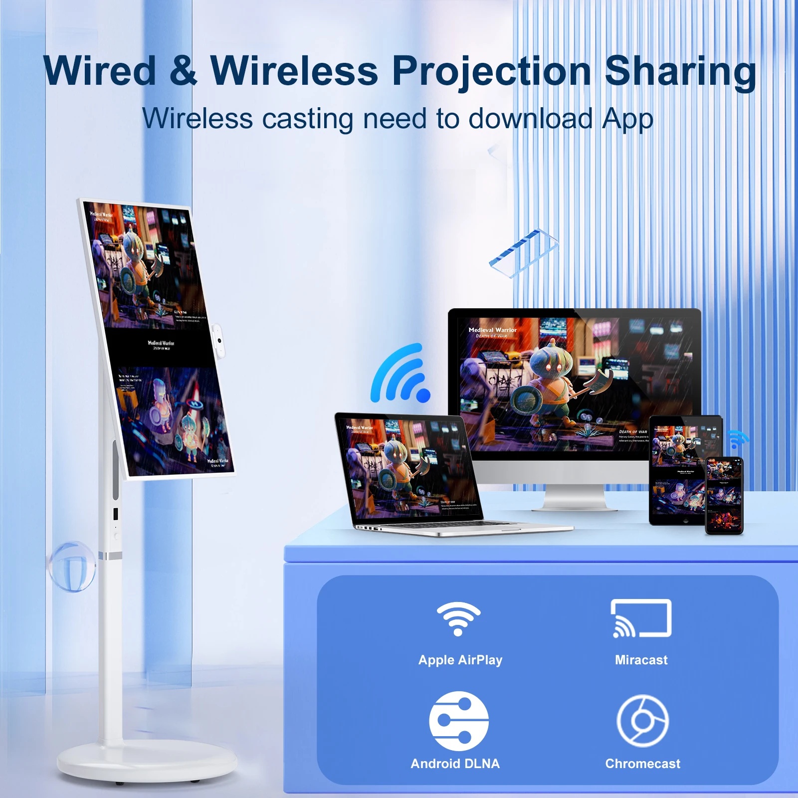 تلفزيون أندرويد الذكي بشاشة تعمل باللمس مقاس 24 بوصة 2025 - وحدة معالجة مركزية 8 النواة بسعة 128 جيجابايت مع ميزات اللياقة البدنية والترفيهية