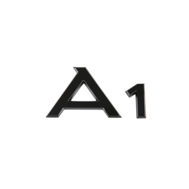 3D Letters Numbers Emblem for Audi A3 A4 A5 A6 A7 A8 Q2 Q3 Q5 Q7 Car Trunk Lid Nameplate Badge Logo Sticker Chrome Glossy Black