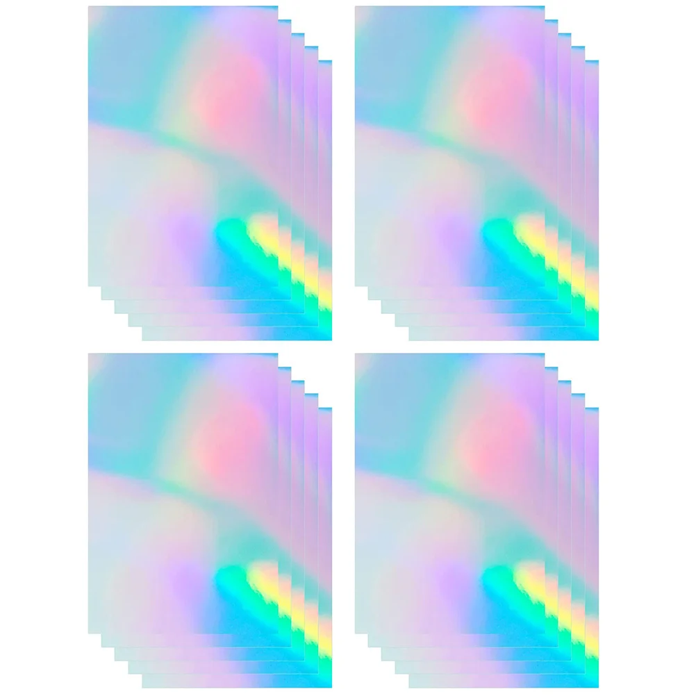 20 Sheets Holographic Paper Stickers Multi-Use DIY Decoration for Diaries Scrapbooking Gift Cards Holographic Paper