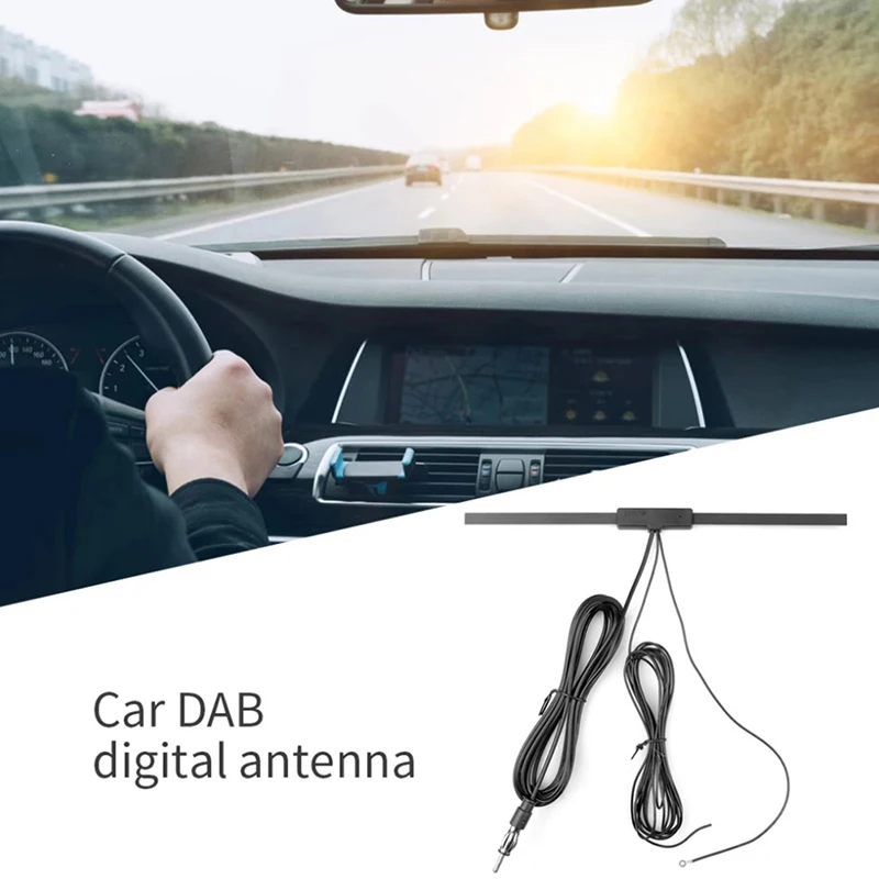 1pc Universal DAB+FM Radio Car Antenna Signal Amplifier Aerial Plug Play VHF UHF Auto Antenna Mayitr