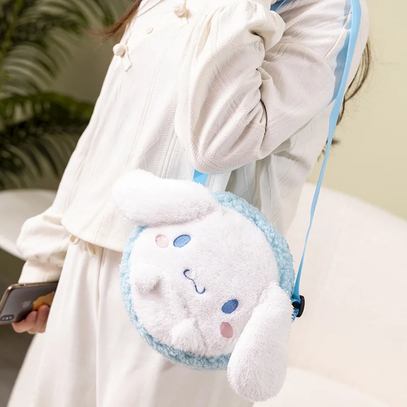 25CM Anime Cinnamoroll My Melody Kuromi Cartoon Pluche Schoudertas Kawaii Draagbare Grote Capaciteit Munt Opbergtas Vakantie Cadeau