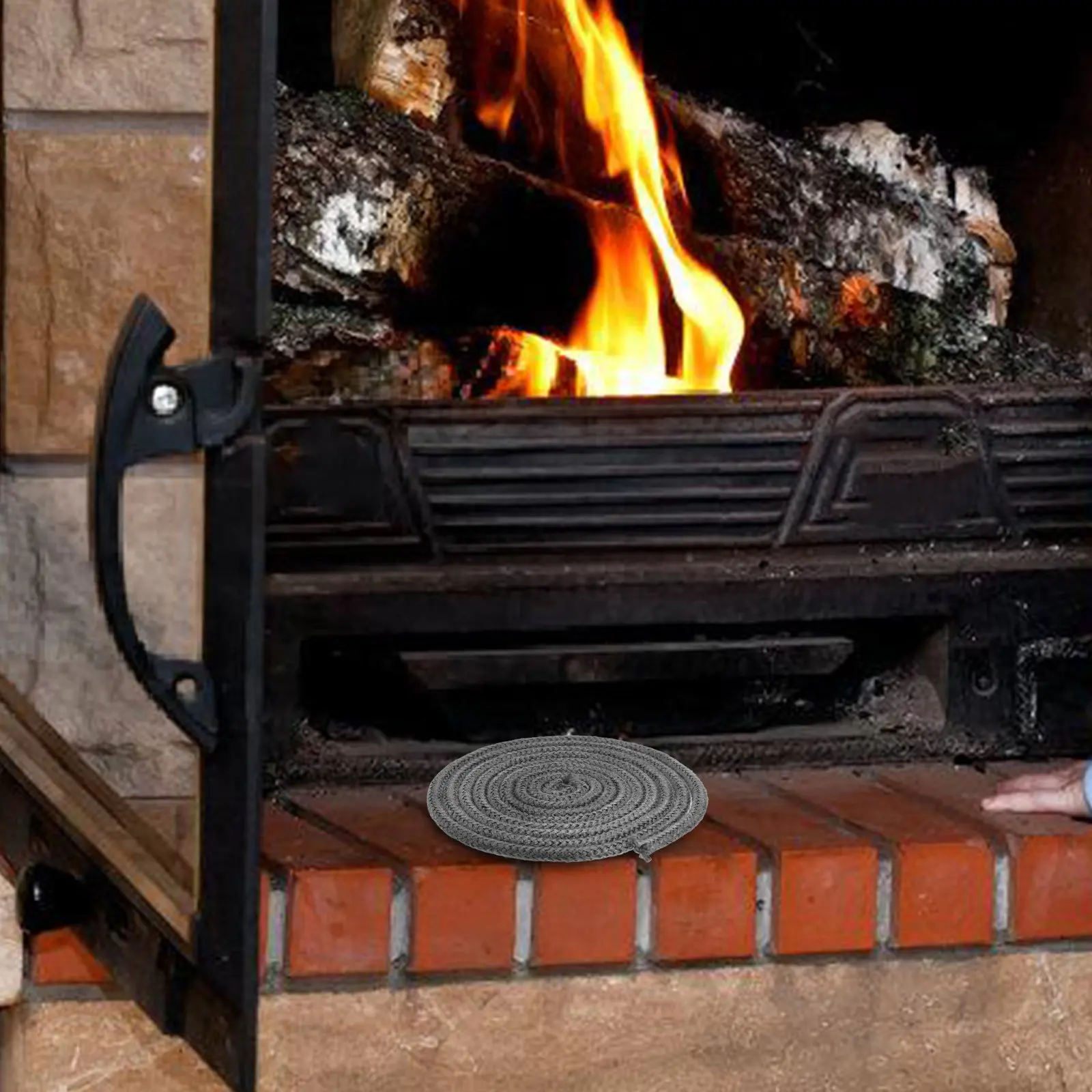 1 Roll Stove Door Sealing Rope Fireproof Fiberglass Fire Rope High Temperature Resistant Wood Stove Gasket High Temp Gasket