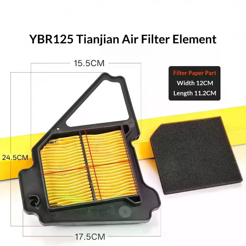 Air Filter Replacement for  YBR 125 JYM 125 YB125Z 2008 Model Durable Motorcycle Engine  Accessory