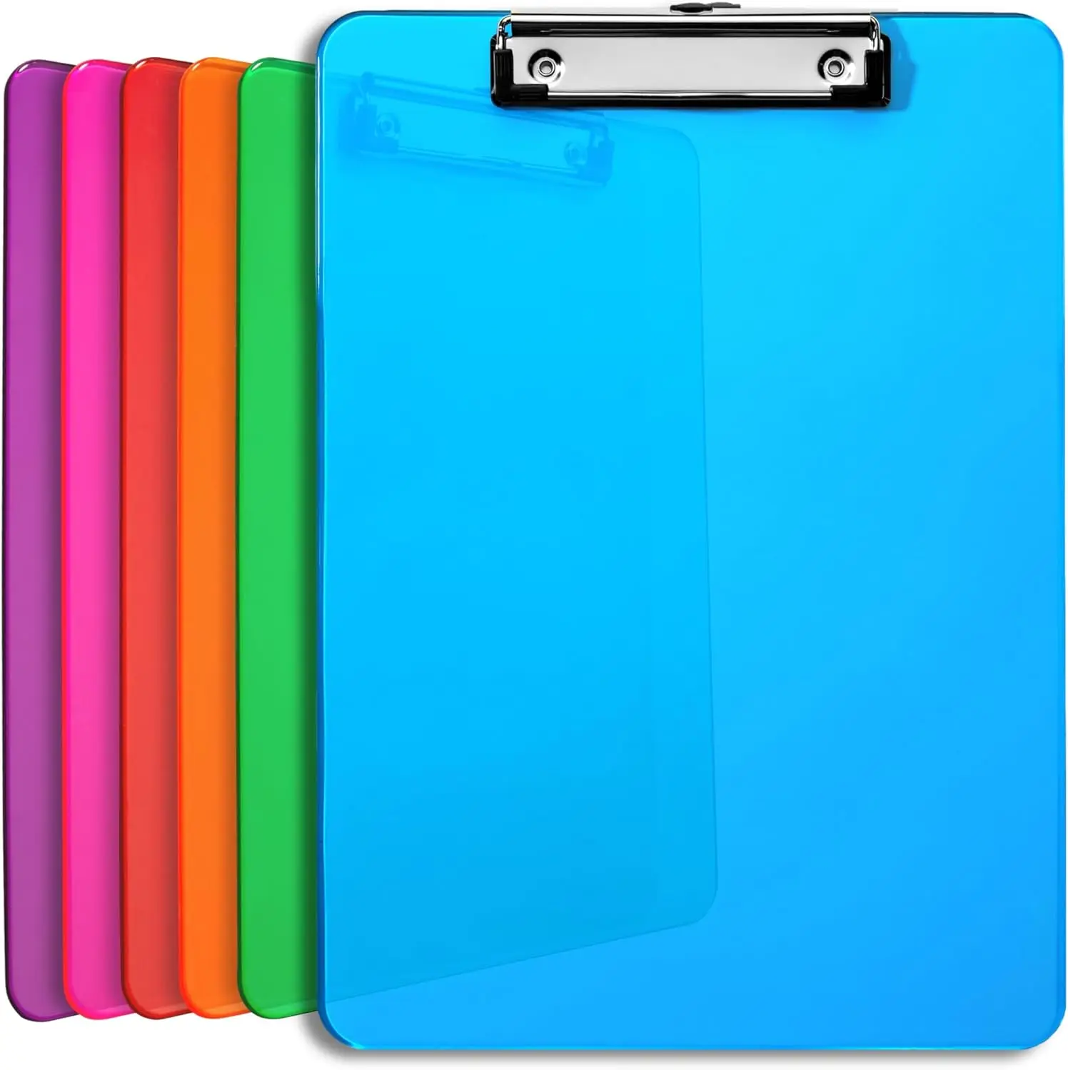 

2.5 x 9 Inch Multi Color Plastic Clipboards Bulk - Clear Clipboards Bulk Classroom Holds 100 Sheets