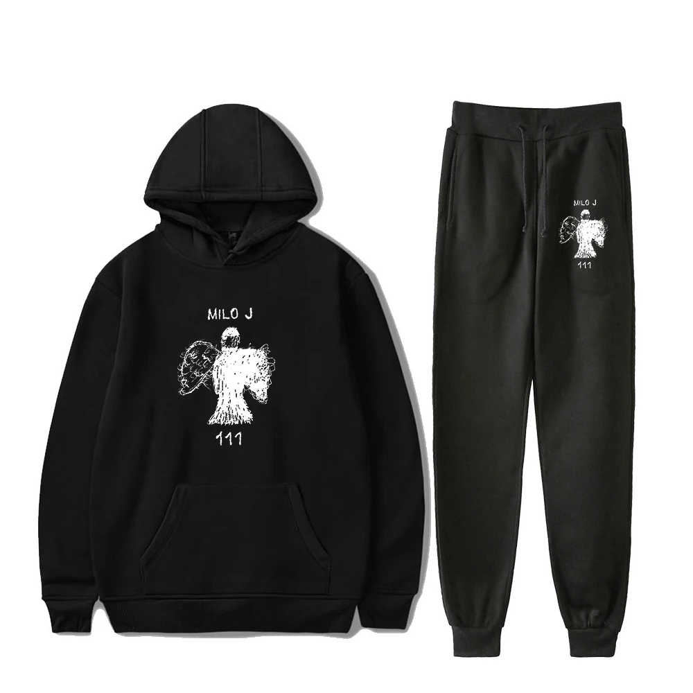 

Milo J 111 Album Hoodie Jogger Pants Two Piece Set Sweatshirt+Sweatpants Pop Singer Merch 2024 Tour Women Men's Set