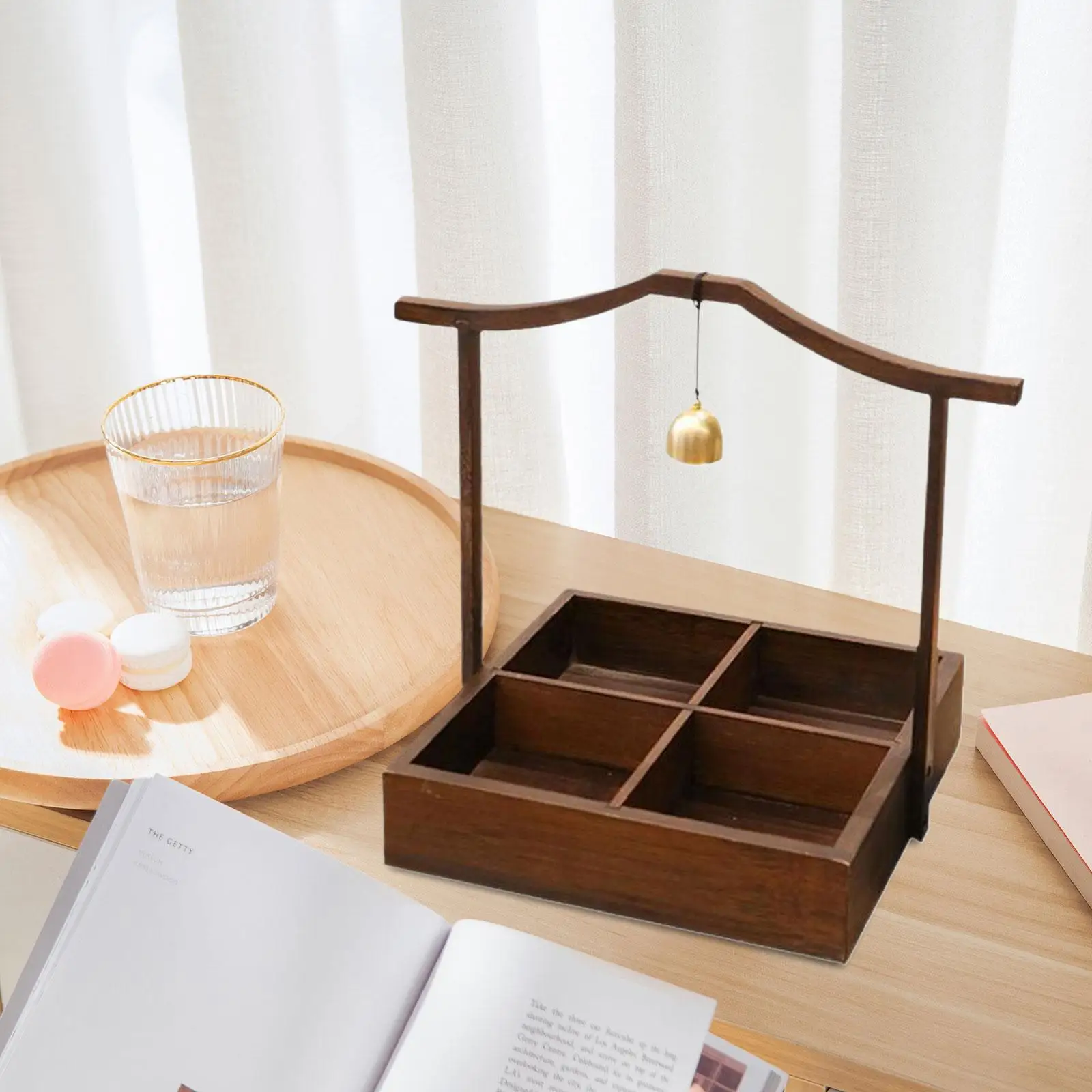 Divided Dried Fruit Tray Fruit Bowl Home Bedroom Living Room Bamboo Nut and Candy Serving Tray Snack Holder Multipurpose