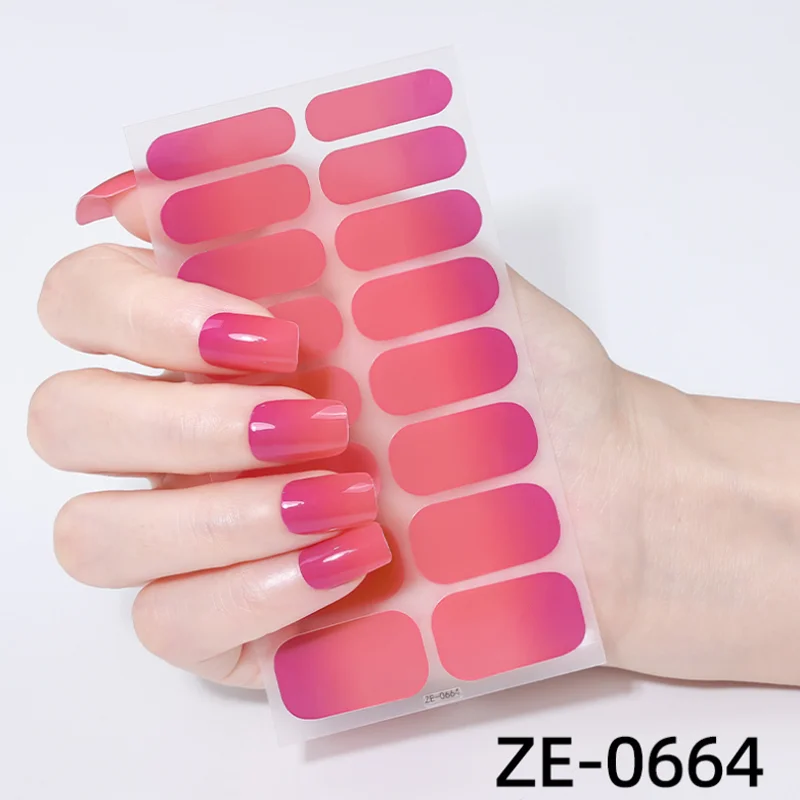 Franse gradiënt nagelsticker DIY snoepkleur nagelkunst decoraties druk op nagels schoonheid nagelwraps DIY manicure stickers nep nagel