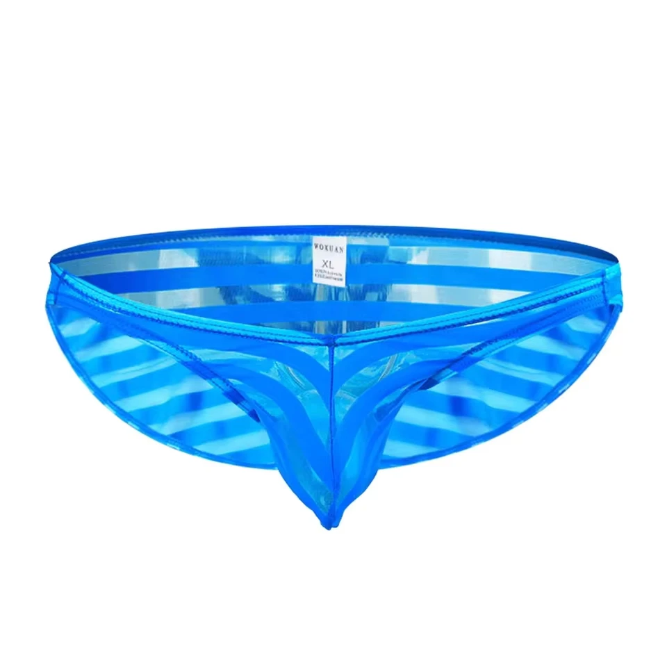 

Horizontal Strip Triangle Men'S Panties Between Strips Ultra Thin Mesh Transparent Breathable Breathable Male Elastic Underpants