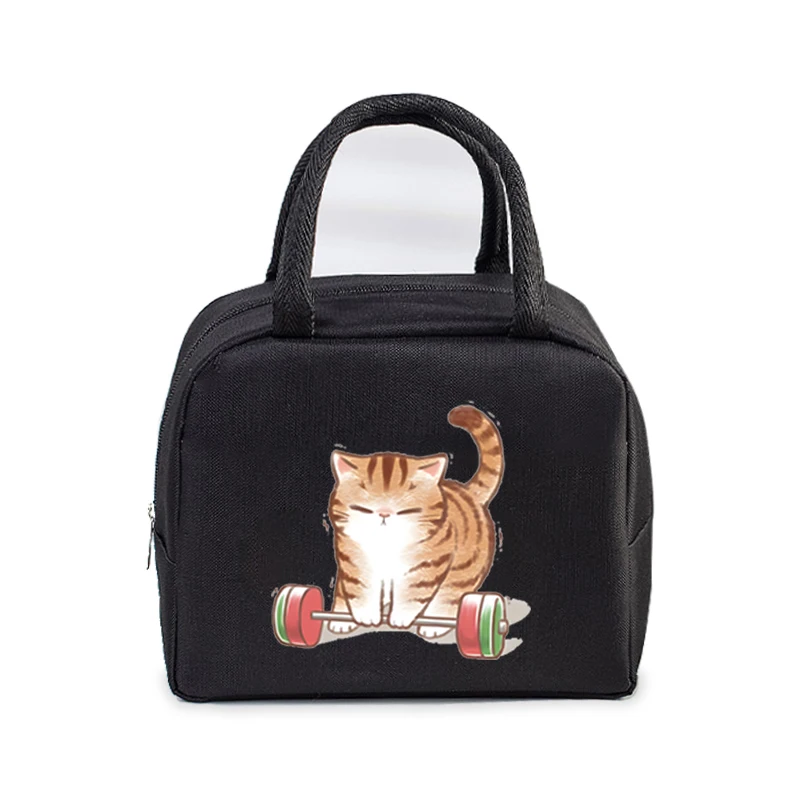 Insulated Lunch Bag Cartoon Anime Cat Insulation Bento Pack Women Multi-function Meal Pack School Student Bento Lunch Handbag