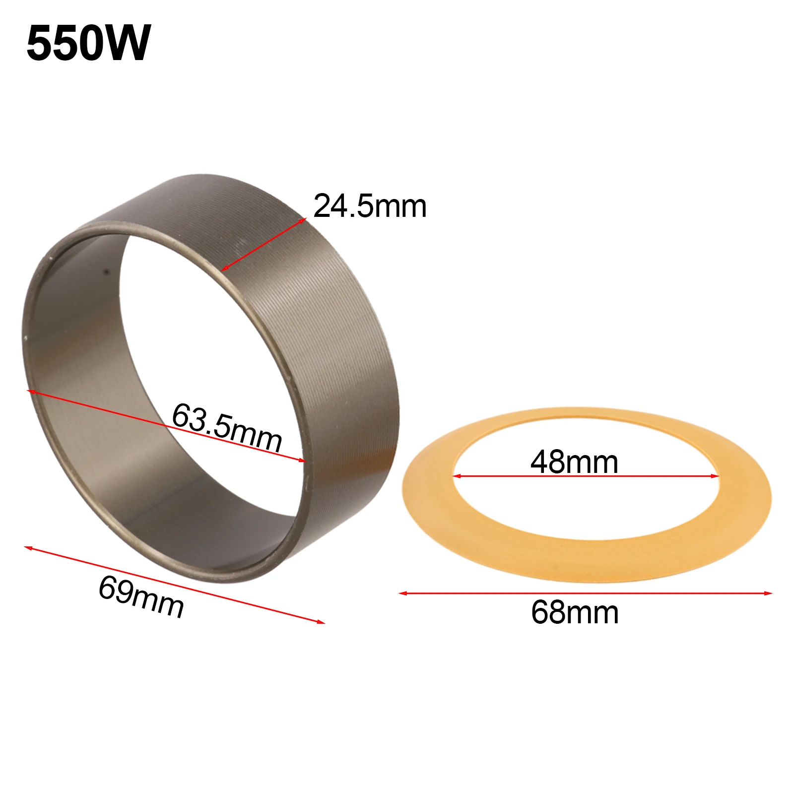 2pcs/set Pump Piston Ring Oil-Free Mute Air Compressor Cylinder Replacement For 550/600/1500/1600W Pneumatic Parts
