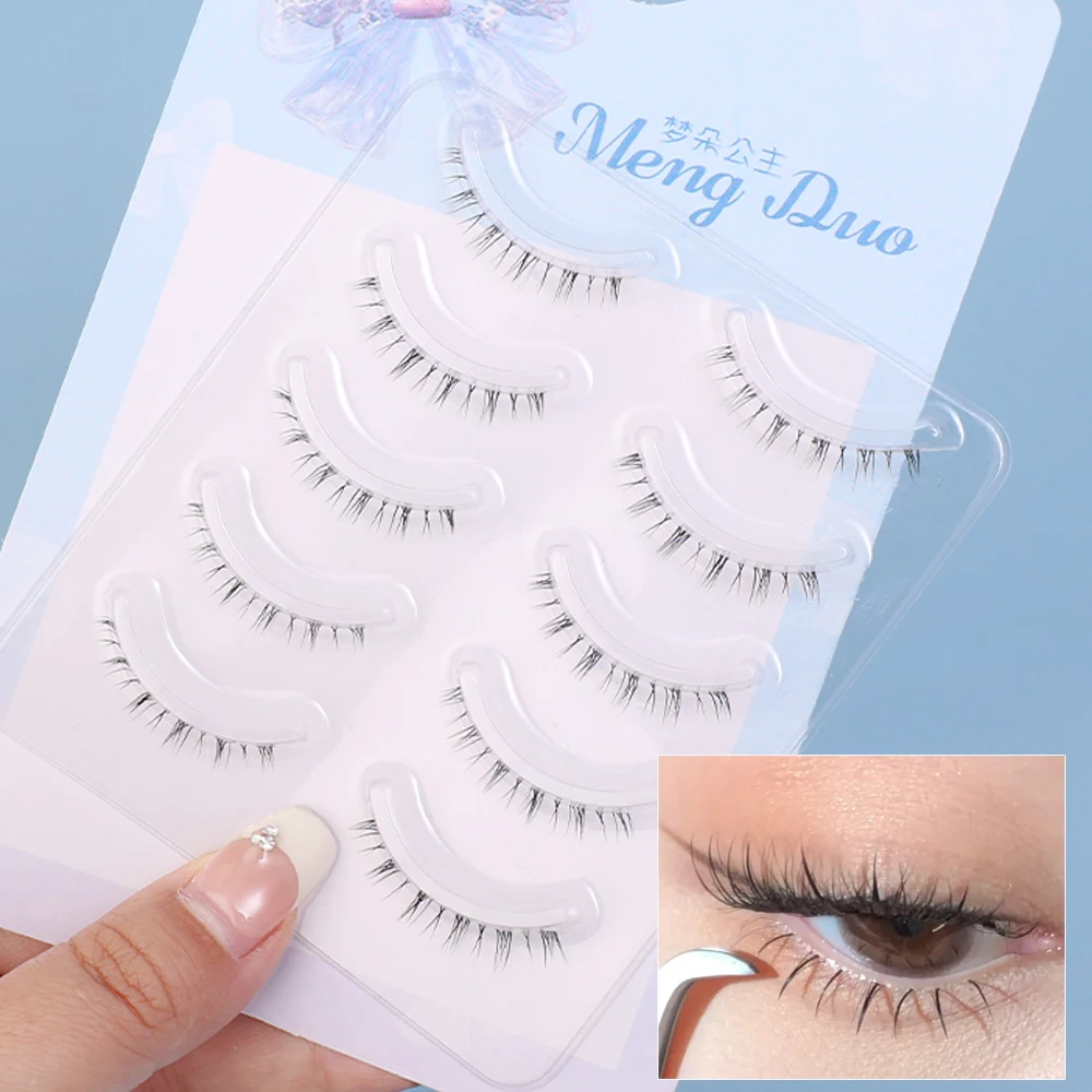 5 pares de cílios inferiores design fofo moda natural sob cílios feitos à mão faixa transparente inferior falso lash extensão ferramentas de maquiagem