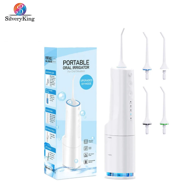 Cordless Dental Flosser Oral Irrigator With 4 Tips USB Rechargeable Portable Water Teeth Cleaner For Home And Travel