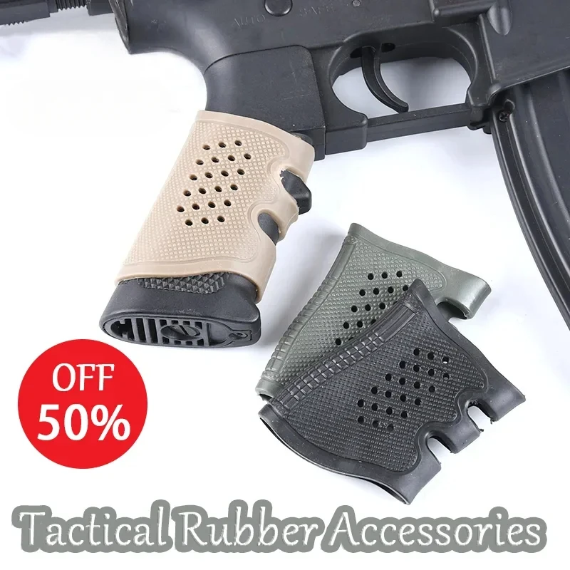 Tactical Rubber Airsoft Accessories Anti-slip Breathable Glove protective For AR15 HK416 M4 M16 G17 G19 G22 Hunting Weapon Parts