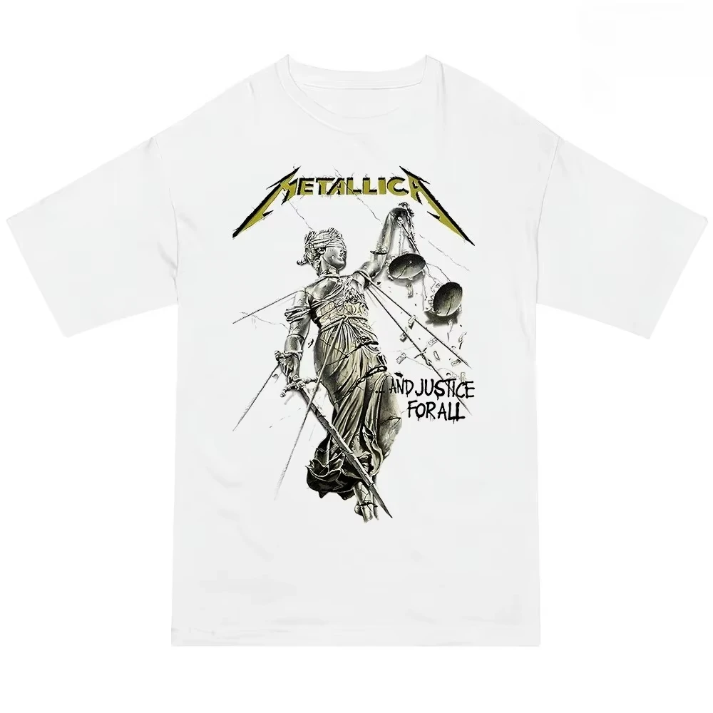 

Metallica Rock Band T-Shirt Men's and Women's Short Sleeve Luxury Brand T-shirt Summer Y2k Tops Vintage Hip Hop Streetwear